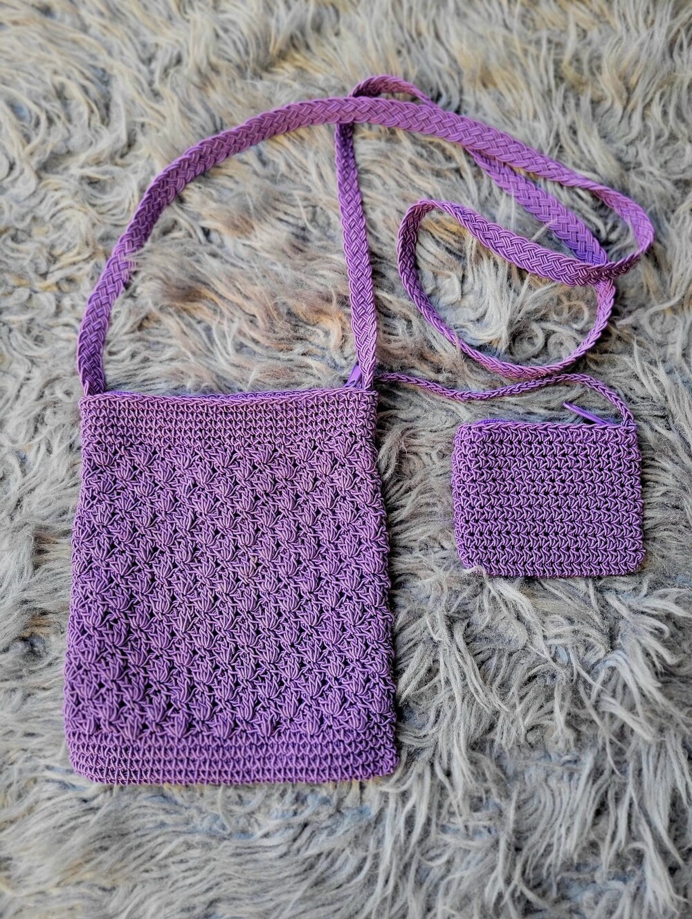 Crochet Crossbody Bag with Coin Pouch